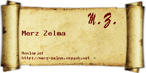 Merz Zelma névjegykártya